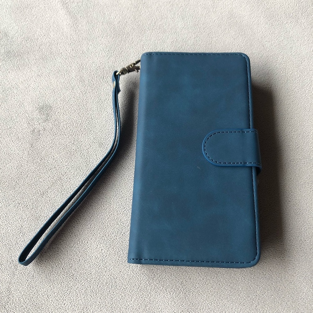 iPhone 12 Pro ~ Wallet Case with Strap ~ Dark Blue ~ Brand New!